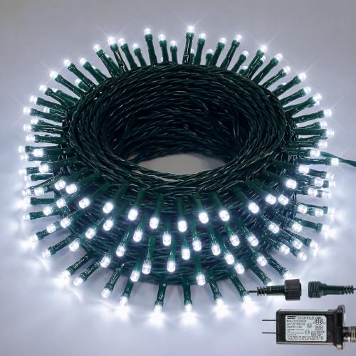 Hopolon String Lights Indoor Outdoor, 33 FT 100 LED Connectable Green Wire Twinkle Fairy Lights, Plug in Christmas Light Waterproof for Wedding Party Patio Spring Decor (Cool White) - color: Cool White, size: 100 LED