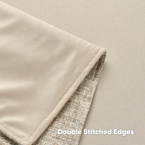 HAUSSY 2 Pack Pillow Covers 16x16 Inch, Reversible Chenille Decorative Throw Pillows Farmhouse Boho Neutral Cushion Covers Home Decor Soft Pillowcase for Couch Living Room Sofa Bed, Beige(Covers Only) - color: Beige, size: 16" x 16" (Pack of 2)