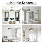 Gray Light Fixture Mid Century Semi Flush Mount Ceiling Light Nursery Close to Ceiling Lights Hallway Gold Semi Flush Mount Lamp Modern Porch Glass Chandeliers Entryway Overhead Light - color: Semi-Gray