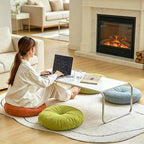 Vitamaze - amazing life Round Floor Pillow Cushion Soft Thick Seat Pad, Tufted Corduroy Meditation Cushion for Tatami, Yoga, Living Room, Bedroom, Office, Car, Sofa(Cream,18inch)