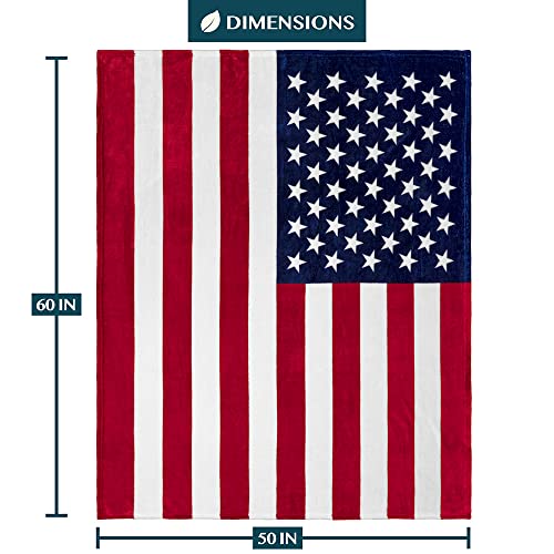 PAVILIA Patriotic Blanket - American National Flag Throw Blanket for Sofa Couch Bed, Soft Microfiber Fleece Reversible, USA Military Veteran July 4th Gift - 50 x 60 Inches - color: American Flag, size: 50 x 60 Inches - Throw