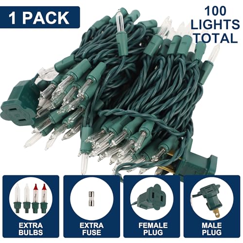 Clear Christmas String Lights, 100 Count, Incandescent Mini Christmas Lights, Connectable Xmas Tree Light for Indoor Outdoor Garland Birthday Holiday Wedding Festival Party - color: Clear Warm White