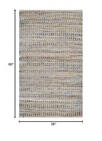 SAFAVIEH Cape Cod Collection Accent Rug - 3' x 5', Natural & Blue, Handmade Flat Weave Coastal Braided Jute, Ideal for High Traffic Areas in Entryway, Living Room, Bedroom (CAP352A) - size: 3' x 5' (Rectangular)