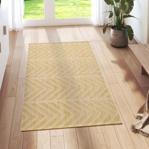 2x4 Boho Runner Rug, Washable Non Slip Hallway Runner for Kitchen, Low Profile Laundry Room Mat, Easy Clean Woven Carpet for Entryway Narrow Space, Brown - color: Brown-c, size: 2' x 4'