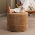 Tiita Pouf Ottoman and Foot Rest, Round Foam Stuffed Floor Pouf with Storag for Living Room, Brown - color: Round Brown
