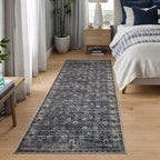 Bloom Rugs Washable Non-Slip 12 ft Runner - Black/Brown Traditional Runner for Entryway, Hallway, Bathroom, and Kitchen - Exact Size: 2.5' x 12' - color: Black / Brown, size: 2'6" x 12' (Runner)