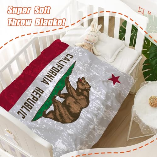 YeeJu Patriotic Throw Blanket for Kids Small 4th of July Memorial Day Fourth of July Blanket for Boys Girls Child Baby Couch Bed Blankets Stars California Republic Flag Veteran Day Blanket 40x50 - color: Flag-16, size: 40"x50"