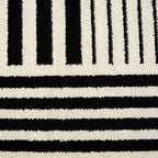 Abani Geometric Beige/Black Area Rug - 8'x10' - Modern 3D Lines Design - Deco Collection - Easy to Clean - Durable for High Traffic Areas -Living Room, Dining Room - Medium Pile - color: Geometric, size: 8' x 10' (Rectangular)
