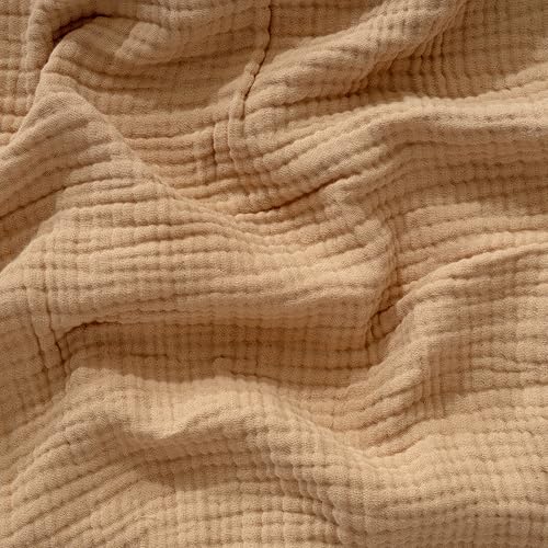 Muslin Blanket - Pure 100% Turkish Cotton Airy Soft Light Versatile Gauze Throw Blanket for Bed, Couch, Sofa (Beige, Throw Size (50" x 66" inch)) - color: Beige, size: Throw Size ( 50" x 66" inch )