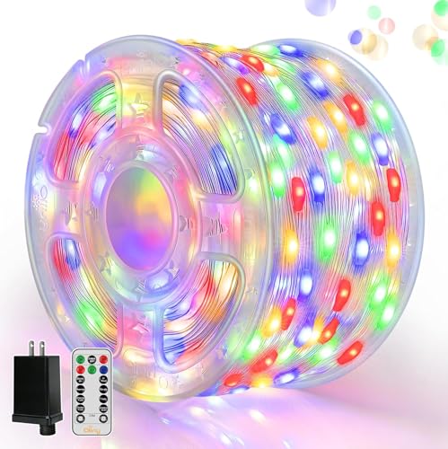 Ollny Outdoor Christmas Lights 1000LED 328FT, Multicolor Fairy Lights IP67 Waterproof, Plug in String Light with Remote 8 Modes Timer, Xmas Light for Outside Indoor House Tree Decorations - color: Multicolord, size: 1000 LEDs