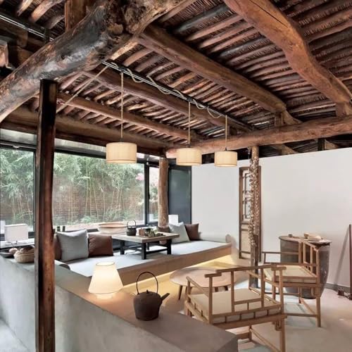 3 Light Plug in Pendant Lights Fabric Hanging Lamp Kit with Switch 22 Ft Long Hemp Rope Farmhouse Pndant Light Cord Lighting Fixture DIY Hanging Light - size: 3 Light Fabric