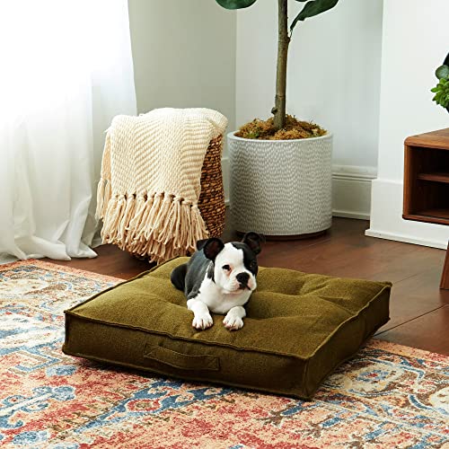 South Pine Porch Mila Square Tufted Pillow Style Dog Bed, Moss, Small (24" x 24") - color: Moss, size: Small (24" x 24")