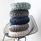 Round Filled Cushion,Velvet Cushions,Pleated Round Pillow, Scatter Cushion Home Decorative for Home Sofa Chair Bed Car Decor