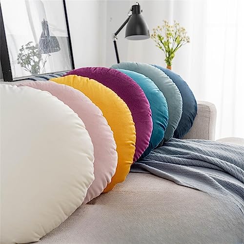 Round Throw Pillow, 18” Super Soft Round Decorative Pillows Sofa Chair Cushion Floor Pillows for Couch Office Living Bedroom (Green) - color: Green