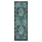 Moynesa Ultra-Thin Washable Teal Non Slip Bathroom Rug - 2x6 Laundry Room Mat, Machine Washable Non-Slip Pet Friendly Carpet Runner for Camper RV Foyer Kitchen Hallway - color: Teal, size: 2' x 6'