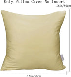 4-Pack 100% Cotton Comfortable Solid Decorative Throw Pillow Case,Thmyo Square Cushion Cover Pillowcase Sublimation Blank Pillow Covers DIY Throw Pillowcase for Couch Sofa(16x16 inch/ 40x40cm,Khaki)