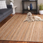 SAFAVIEH Natural Fiber Collection Area Rug - 5' x 8', Natural, Handmade Farmhouse Jute, Ideal for High Traffic Areas in Living Room, Bedroom (NF923A) - size: 5' x 8' (Rectangular)