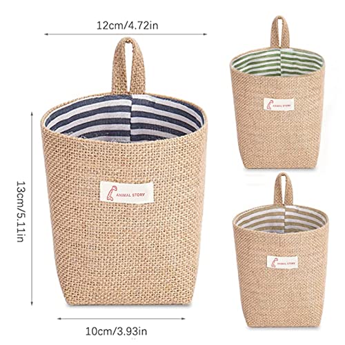 Hanging Basket, 6 Pack Wall Baskets, Wall Hanging Storage Bag Linen Small Hanging Storage Baskets for Organizing for Toy Makeup Kit Small Stuff, Flower Plant Wall Basket Decor - style: Style 2