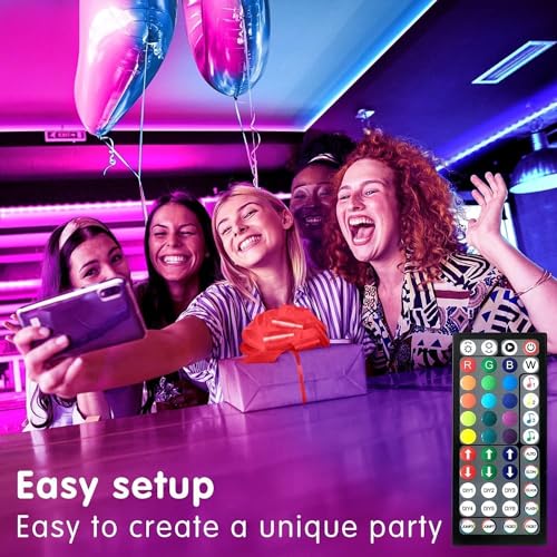 Tenmiro 50ft Led Strip Lights, Tenmiro Smart Led Lights Strip Music Sync Color Changing Lights App Control and 23keys Remote, Led Lights for Bedroom Party Home Decoration - size: RGB 50FT