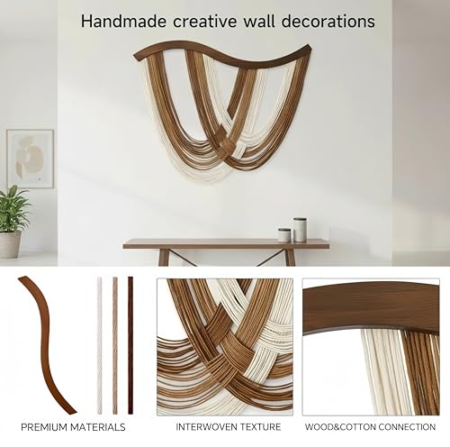 Large Macrame Wall Hanging Macrame Wall Decor Tapestry For Headboard Bedroom Livingroom Boho Fiber Home Art (Brown-D) - color: Brown-D