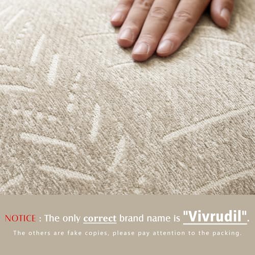 Home Décor Decorative Boho Accent Chenille Throw Pillow Covers, Textured Neutral Cushion Covers, Soft Farmhouse Pillowcase for Couch Sofa Chair Bed Living Room, 18×18 Inch, Set of 2, Beige - color: Beige, size: 18" x 18" (Pack of 2)