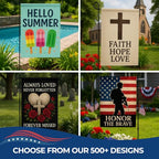 Custom Garden Flag with Pole Stand by DreamController; Personalized Yard Flag 12x18 Inch; 16x33 Holder Included; Upload Photo Text Logo; Made in USA; Fast Delivery - color: Garden Flag Custom