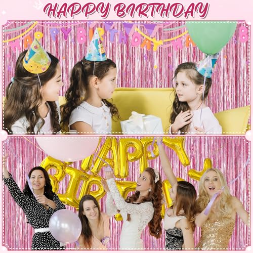 Crosize 2 Pack 3.3 x 9.9 ft Bright Laser Glitter Foil Fringe Curtains Party Decorations, Tinsel Curtain Backdrop for Valentine‘s Day Parties, Door Streamers, Glitter Streamer Backdrop for Birthday - color: Bright Laser Glitter, size: 2 Pack