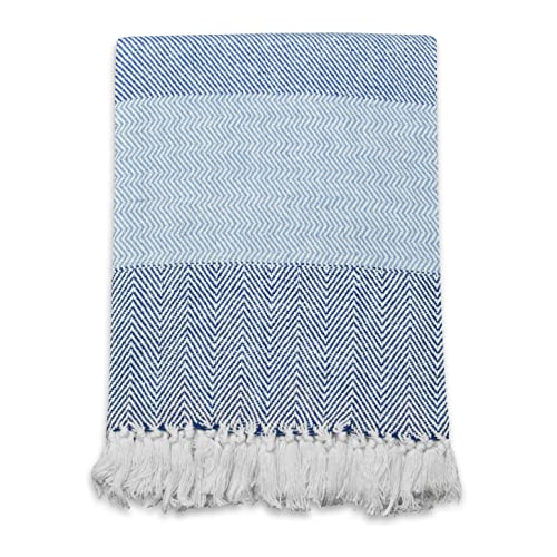 DII Diamond Stitch Woven Throw, Organic Modern, 50 x 60, Aqua - color: Aqua