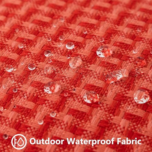 UGASA Valentines Outdoor Waterproof Pillow Covers Pack of 2 Weaving Texture Water Resistant Outside Decorative Pillow Cases for Patio Garden Porch Yard Bench Tent 16x16 Inch, Red - color: Red, size: 16" x 16" (Pack of 2)
