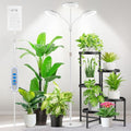 Aumtrly Grow Lights for Indoor Plants, 3 Head Full Spectrum Plant Light with 68" Adjustable Stand for Growing Large Tall Plants, White Halo Floor LED Grow Lamp with 16 Hour Timer - size: 3 head 68inch/white