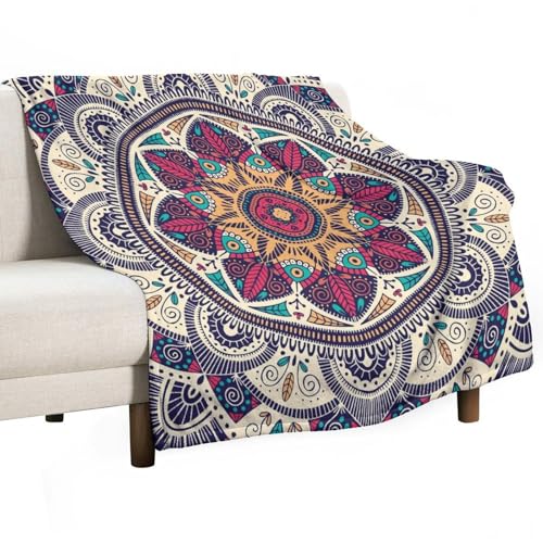 Indian Mandala Blanket,Vintage Bohemian Hippie Abstract Geometric Art Print Blanket for Couch Sofa Bed Decorative Gifts 30x40 - color: Blanket-11, size: 30"x40"