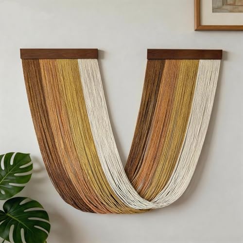 Large Macrame Wall Hanging Macrame Wall Decor Tapestry For Headboard Bedroom Livingroom Boho Fiber Home Art (Brown-C) - color: Brown-C