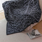 MH MYLUNE HOME Ultra Soft Leopard Throw Blanket (50x60 inches) Microfiber Blanket Plush Warm Reversible Cheetah Blanket Leopard Pattern Throw for Couch Bed Sofa - Dark Blue and Charcoal Gray, 50"x60" - color: Leopard Charcoal Blue, size: 50"x60" - 550 GSM