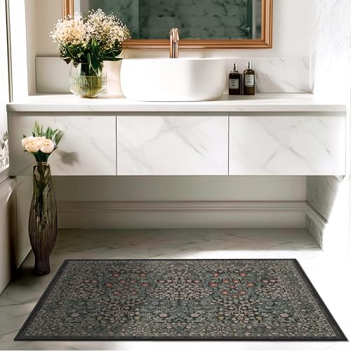 entryway Rug 3×5 Washable Green Kitchen Small Rugs - color: Green, size: 3' x 5' (Oblong)