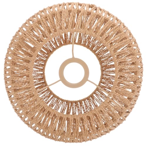 HANABASS Woven Vintage Rattan Lamp Shade 11.8 Inch Hanging Light Cover for Home Ceiling Light Bedroom Pendant Lampshade Boho Style