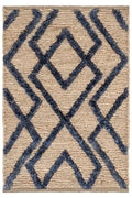 Dash & Albert Marco Navy Jute Soumak Handwoven Rug, 9.5 X 13.5 Feet, Blue Geometric Pattern - color: Marco Navy, size: 9'6" x 13'6" (Rectangular)