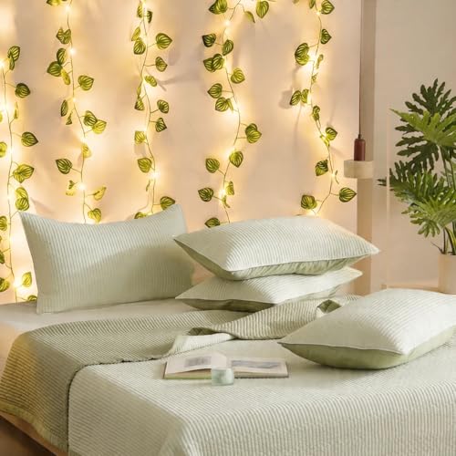 33Ft 100 LED Fake Plants Vines,Artificial Watermelon leaf Ivy Garland with Fairy Lights,for Home Living Bedroom Wall Art Aesthetic Office Coffee Room Wedding Party Farmhouse Dorm Outdoor Garden Decor - color: Watermelon String Lights
