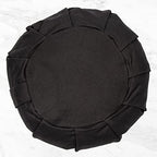 Myga Zafu Yoga Meditation Cushion with Washable Cover - Floor Cushion Pillow with Natural Buckwheat Filling - Soft Round Cotton Design for Meditating or Pranayama Exercises - color: Black