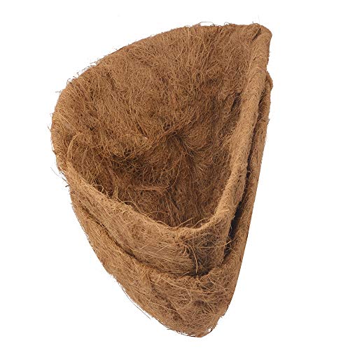 Pack of 2 pcs 12 Inch Half Round Coco Liners Hanging Basket 100% Natural Replacement Coconut Fiber Liner for Garden Flower Pot Vegetables Herbs - size: 12 Inch Half Round