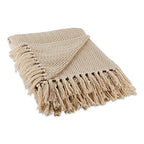 DII Chevron Throw Collection Handloomed Cotton, 50x60, Stone - color: Stone, size: 50x60"