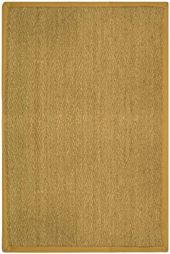 SAFAVIEH Area Rug 4x6 - Natural Fiber Collection - Natural & Beige, Seagrass, Herringbone Pattern with Border (NF115A) - color: Natural/Beige, size: 4' x 6' (Rectangular)