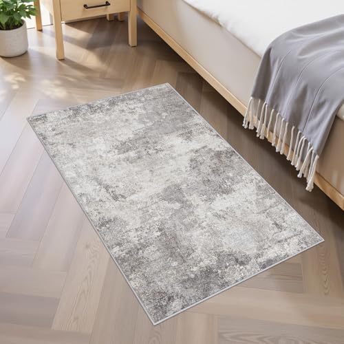 Modern Abstract 2x3 Rug Washable Non-Slip Small Area Rug for Bathroom Sink Kitchen Bedside - Soft Low-Pile Doormat for Entryway Laundry Room Decor 2x3 Grey - color: Grey01, size: 2' x 3' (Rectangular)