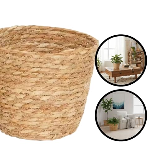 Woven Basket for Plants - Rattan Plant Basket with Boho Design for Indoor Decor and Small Item Storage - size: 20x16x17 cm