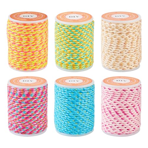 25 Yards 1.5mm Braided Cotton Cord 6 Colors 4-Ply Handmade Macrame Cotton Cord Jewelry Making Beading Thread for Wall Hangings Bracelets Necklaces Ornaments Decor - color: Blue, size: 1.5mm