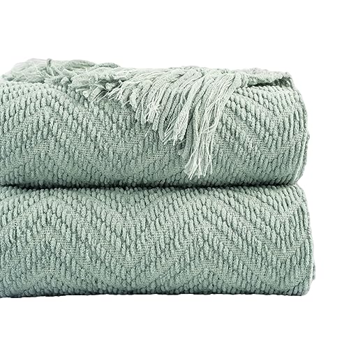 BATTILO HOME Sage Green Throw Blanket for Couch, Knit Sage Throw Blanket Versatile for Couch, Super Soft Warm Spring Blanket for Bed Sofa, 50"x60" - color: Sage Green, size: 50"x60"
