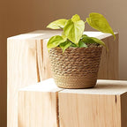 Flower Pot Straw Weaving Flower Plant Basket Grass Planter Indoor Outdoor Garden Container for Decoration