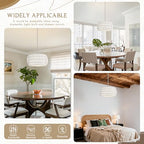 12.6 inch White Rattan Light Fixture Rattan Farmhouse Light Fixture Hand-Woven Pendant Lights Fabric Shade Boho Chandelier for Kitchen Dinning Room (Bulb Incl.) - color: 12.6"-White-Drum