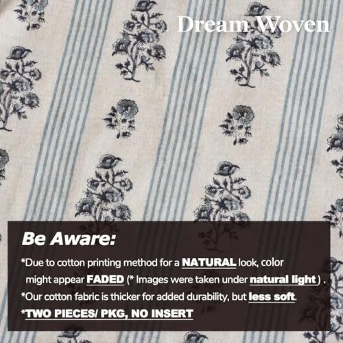 Dream Woven Floral Pillow Cover, Throw Pillow Cover for Couch, Floral Print Decorative Neutral Accent Throw Pillow Covers for Living Room, Pack of 2 - color: Air Blue, size: 20x20