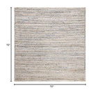 SAFAVIEH Cape Cod Collection Area Rug - 6' Square, Natural & Blue, Handmade Flat Weave Jute, Ideal for High Traffic Areas in Living Room, Bedroom (CAP250A) - size: 6' x 6' (Square)