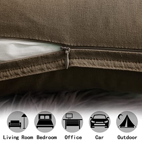 Jeanerlor Solid Cotton Linen Decoration 18"x18" Throw Pillow Cushion Case Special Pillow Cover Delicate Decorative Pillowcase for Couch/Bed/Chair,(45 x 45cm), Khaki - color: Khaki, size: 18" x 18" (Pack of 1)